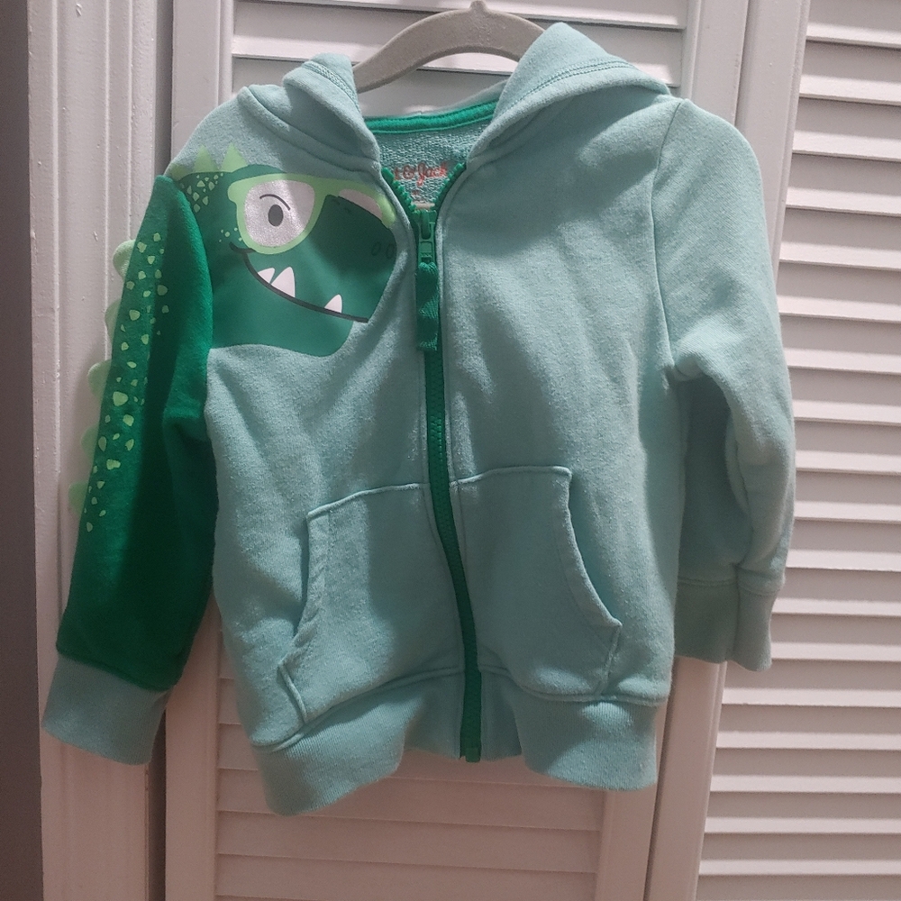 Cat & Jack Green Dinosaur Kids Hoodie / Size 2t